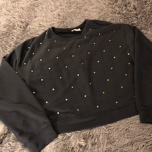 Studded Grey Crewneck Sweater